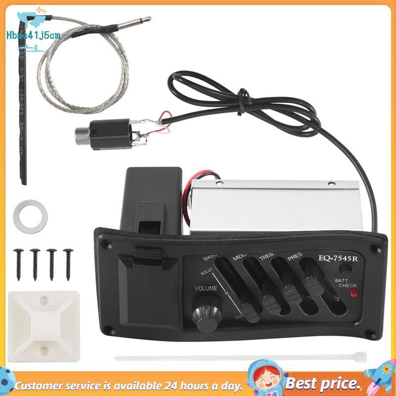 EQ Equalizador Piezo De 4 Bandas , Captador Para-7545R , Pré-Amplificador De Guitarra Acústica , Sintonizador De