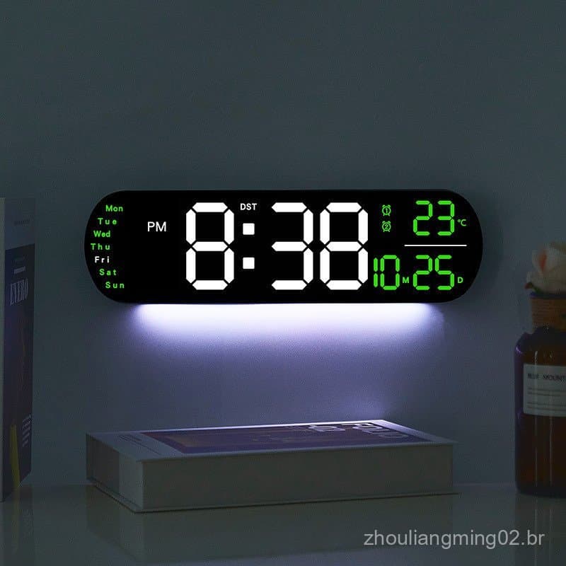 Relógio de parede criativo e inovador, relógio multifuncional para sala de estar, relógio digital LED com tela grande, a