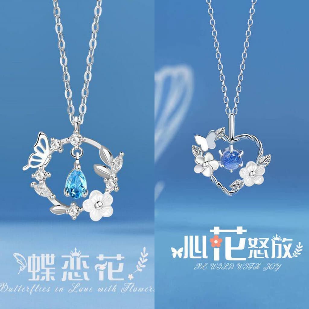 Namorada colar feminino estilo duas pessoas um par aniversário Tanabata presente estudante All-Match pingente de fadas c