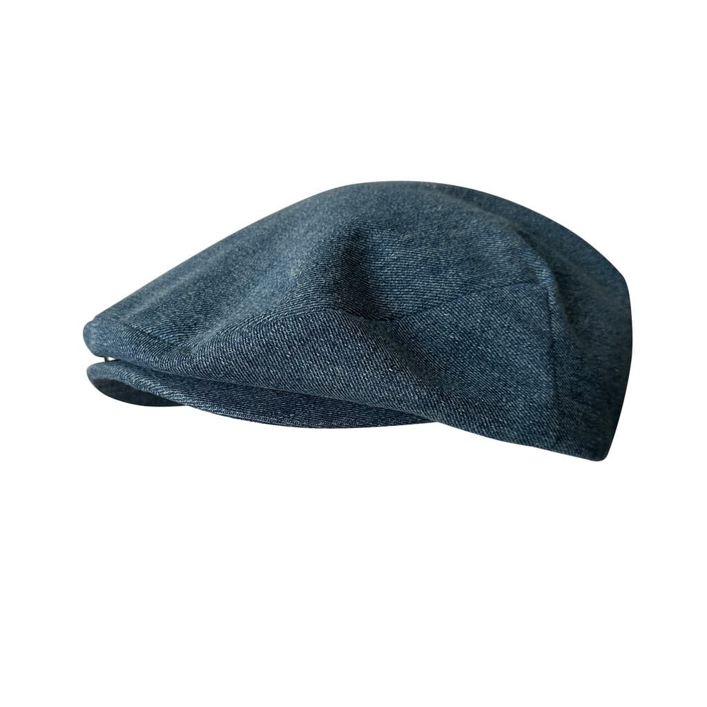 Primavera verão Denim azul boné de pico rosto quadrado adequado chapéu masculino britânico Vintage frente chapéu feminin