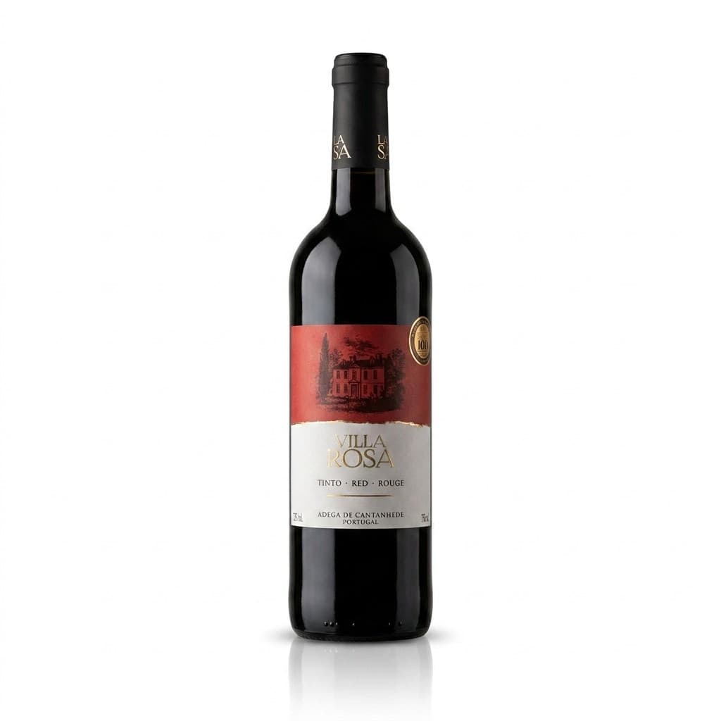 Vinho Tinto Portugues Villa Rosa Bairrada 750ml Seco Baga Aragonez Touriga Carnes Massas