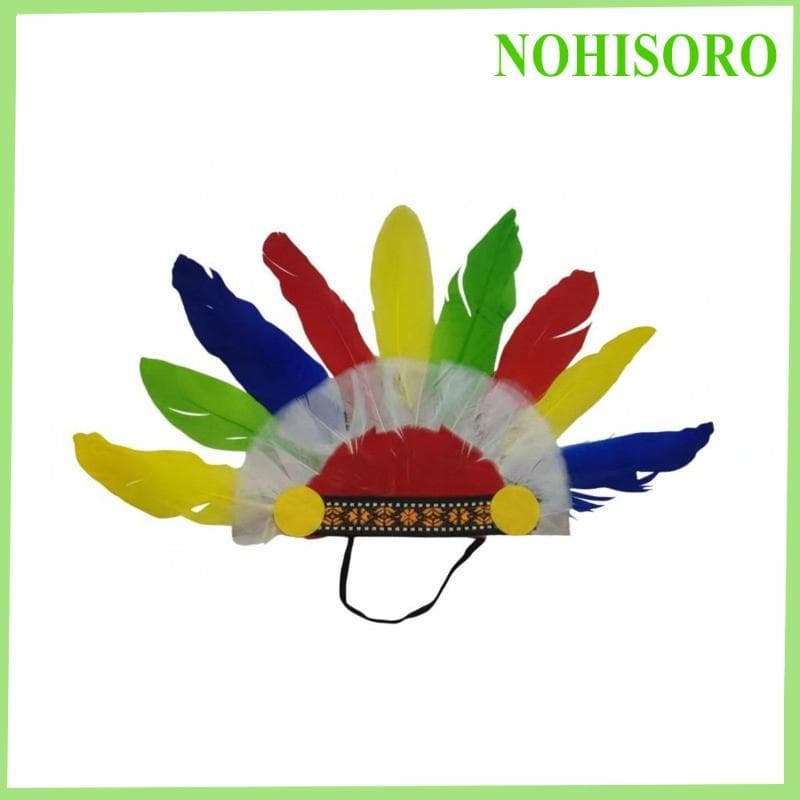 [Nohisoro] Para Todos Os Gêneros Cocar De Penas Reais Capacete De Chefe Tribal Fácil De Usar Artistas , Apresentações Em