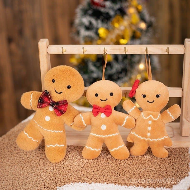 Natal gengibre homem brinquedo de pelúcia boneca casal pingente bonito decoração de natal presente do feriado
