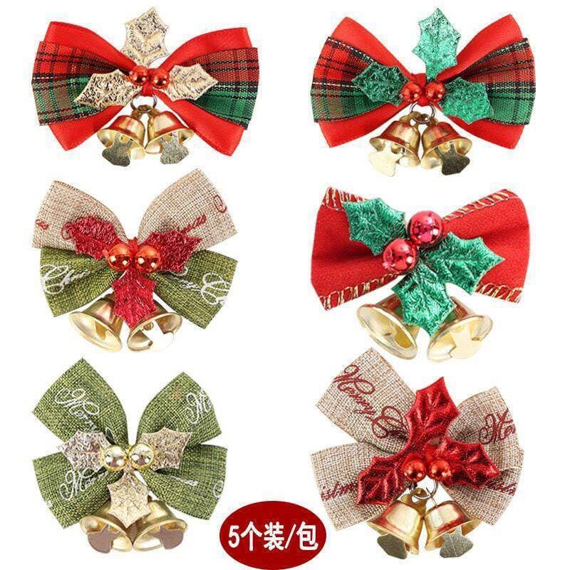 Sino de natal decoração arco sino vedação gravata árvore de natal presente caixa de presente acessórios para o cabelo ac