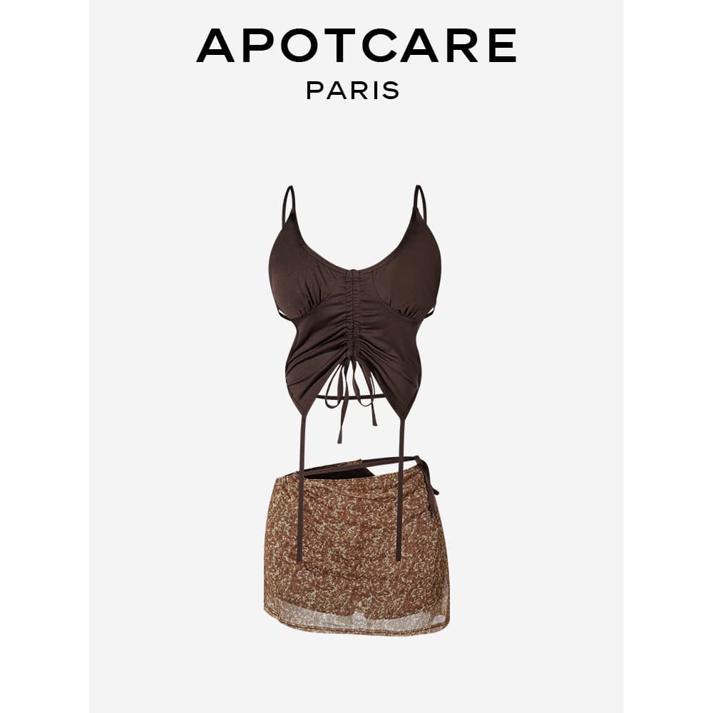Francês APOTCARE 2025 Novo Estilo Saia Dividida Estilo Puro Desejo Cordão Mais Magro Look Sling Seaside Férias Maiô