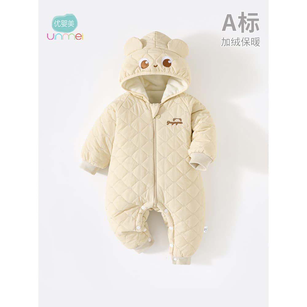 Macacão de bebê inverno bebê engrossado algodão-acolchoado roupas de algodão recém-nascido abraço roupas Outing casacos