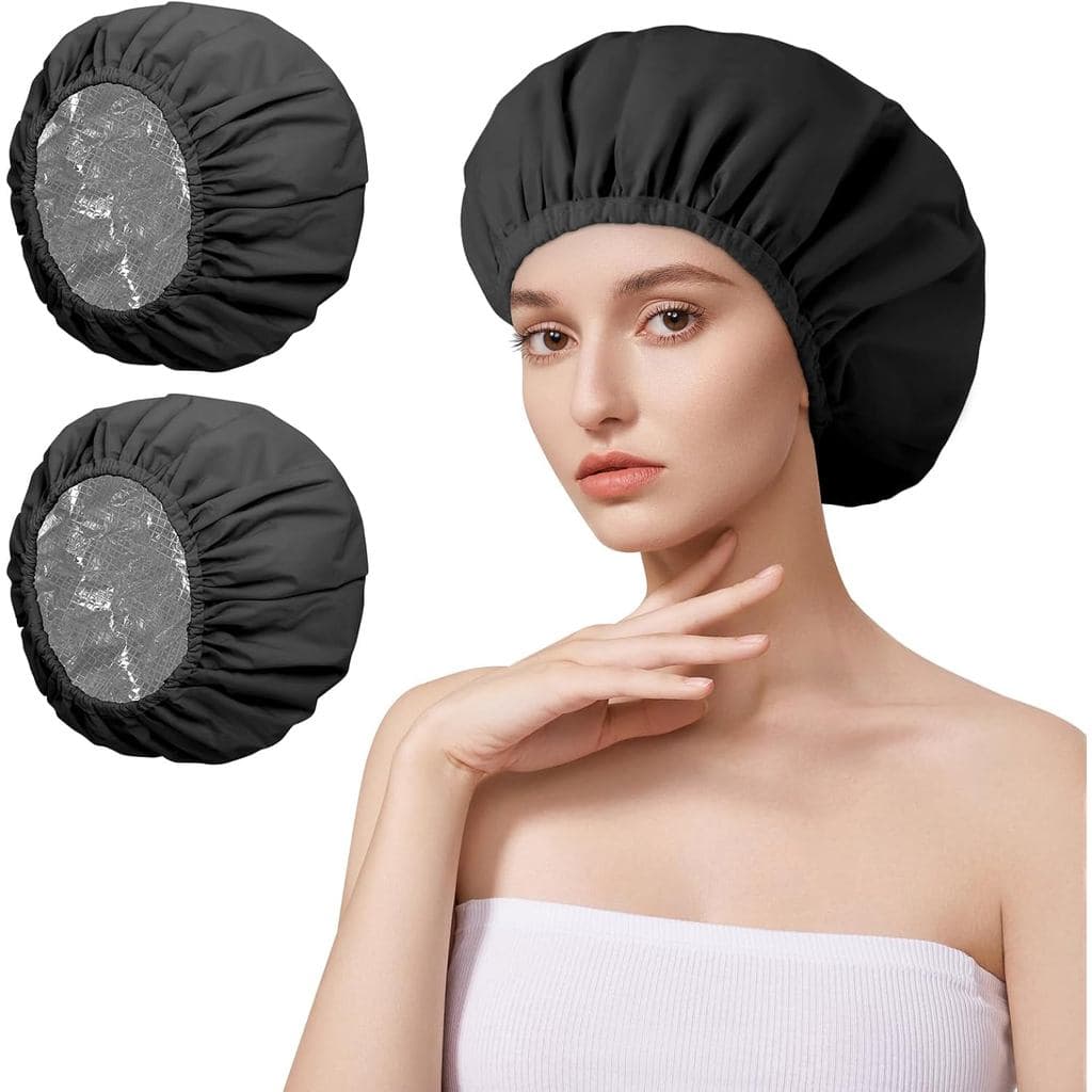 2 Toucas Térmicas para Condicionamento Profundo do Cabelo, Toucas Térmicas de Dupla Camada para Tratamento Capilar com Ó