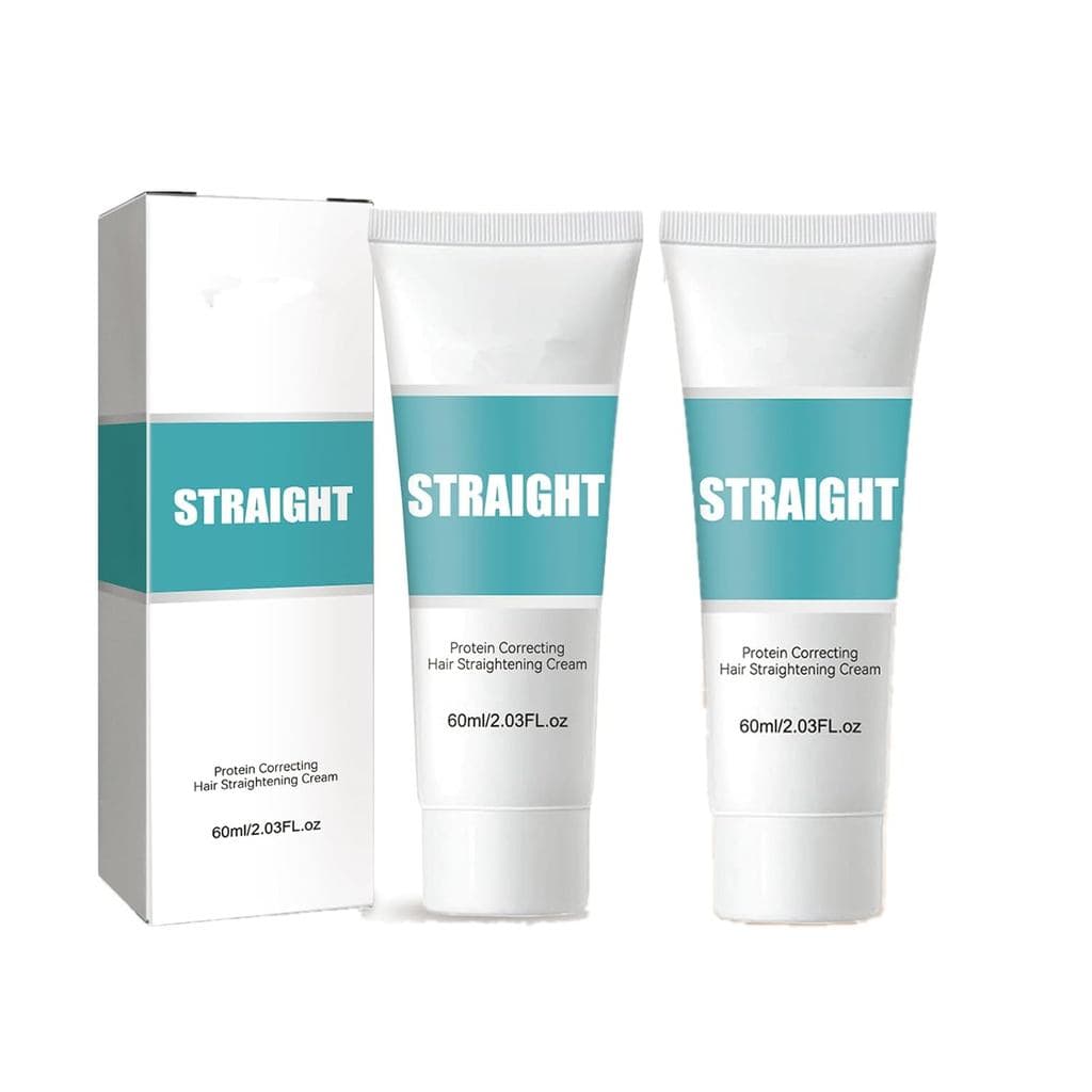 Creme Alisador de Cabelo com Proteína, Creme Alisador de Proteína Silk & Gloss para Cabelos Cacheados da Maigoole (2PC)