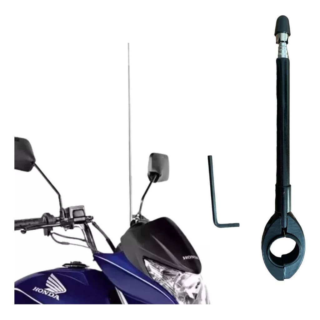 Antena Corta Pipa Moto Anti Cerol 6 Estagio Preto Universal