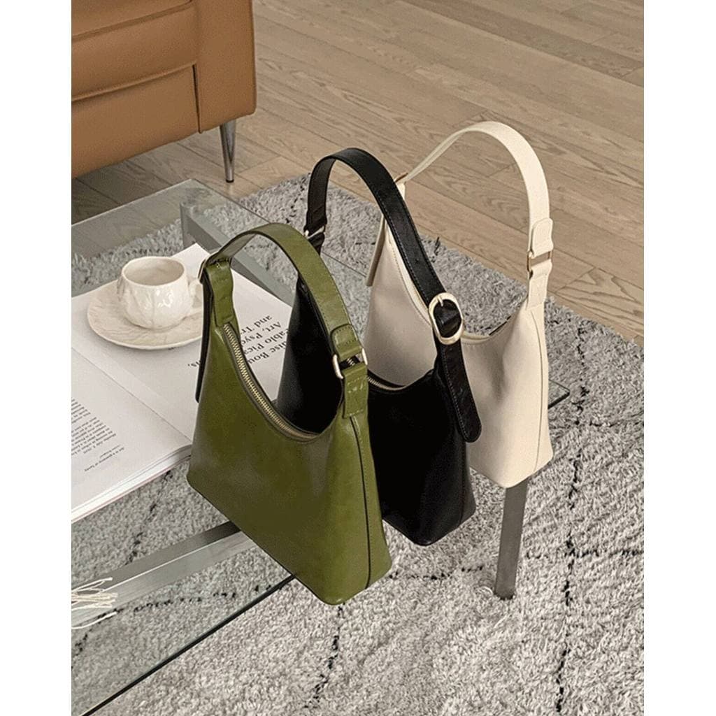 bolsa transversal feminino bolsa feminina FINEDAY Retro Francês Matcha Bolsa nas axilas de cor sólida