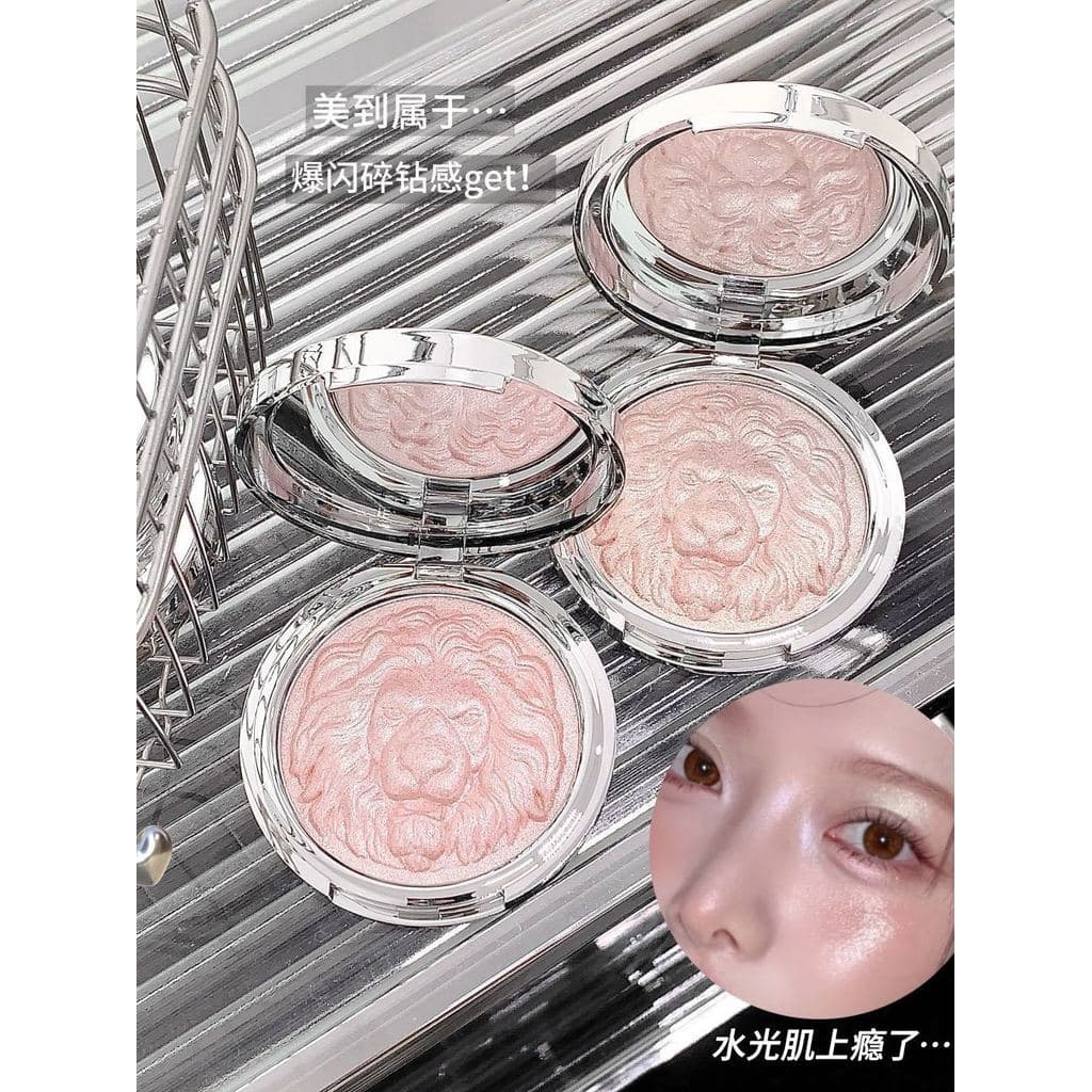 Leão gengibre alto brilho fino brilhante contorno cor Natural renderização iluminando rosto perolado brilho de água somb