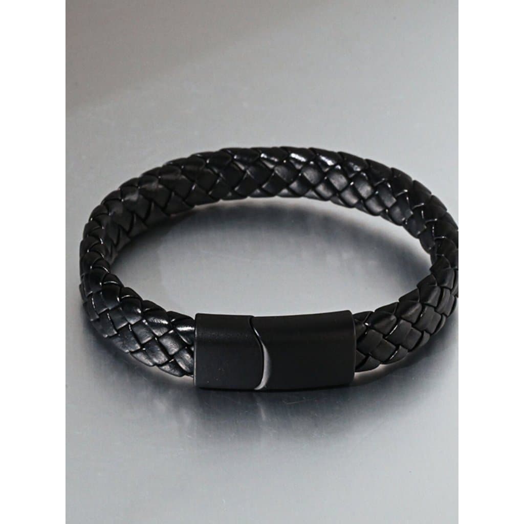pulseira masculina pulseira Europeu americano Street Wear único pulseira de corda de couro masculino simples Retro Punk