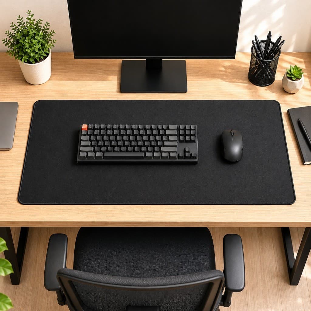Mousepad Gamer Preto Sem Desenho Extra Grande 40x30 DeskPad Speed Liso Mouse Pad Pequeno 25x25
