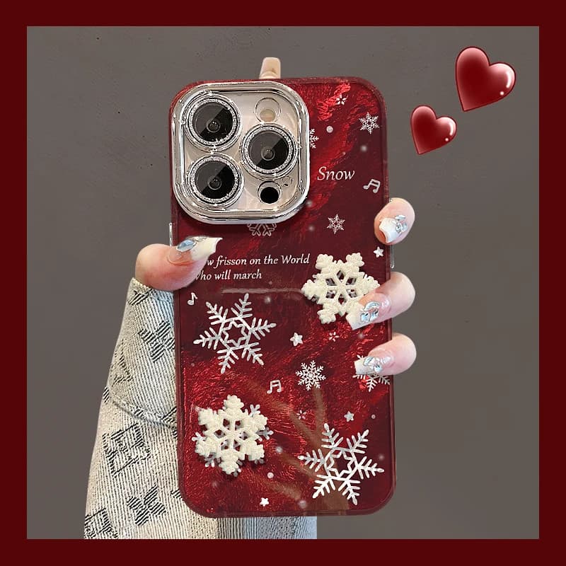 capa iphone 13 normal case iphone 13 capa iphone 13 pro max Floco de neve estilo Natal adequado para Apple 16promax Capa