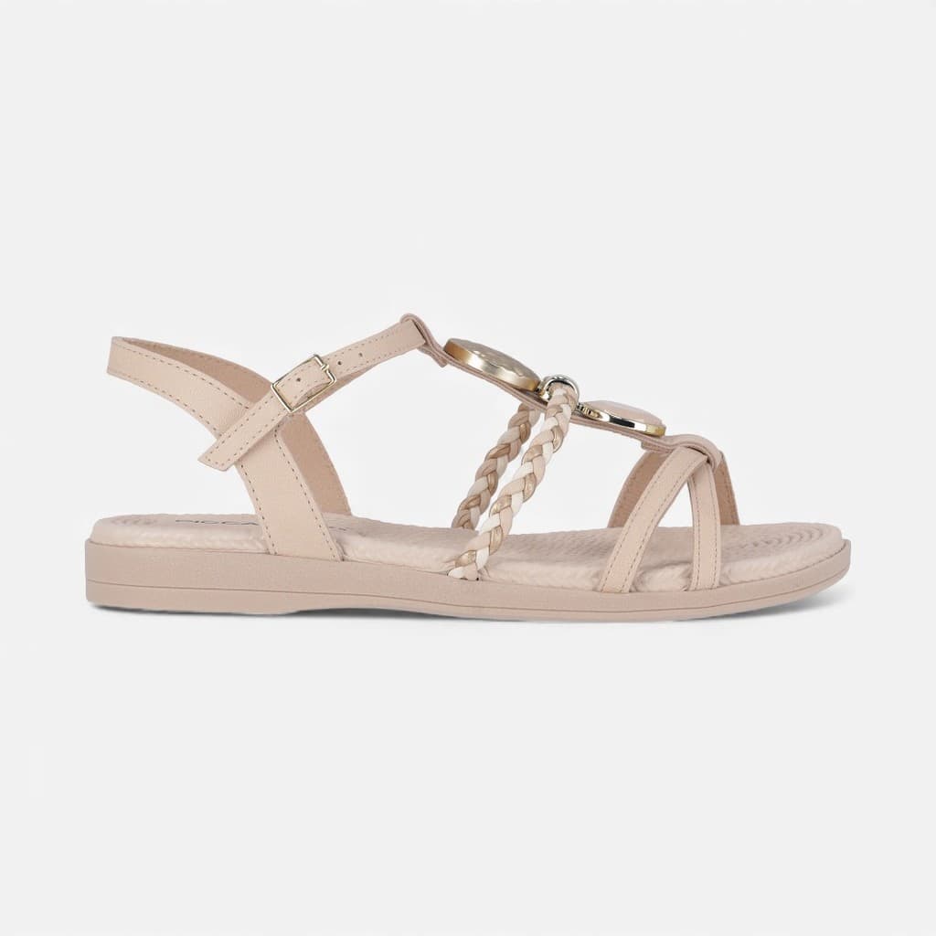Sandália Rasteira Piccadilly Off White