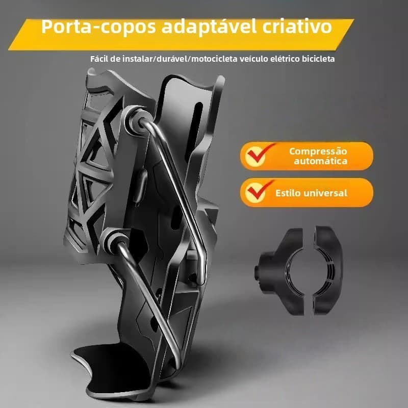 Suporte de garrafa de água para motocicleta com guidão ajustável, suporte de copo durável e universal para bicicleta