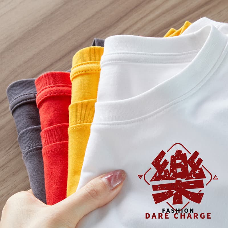 2026 em torno do pescoço impresso meia manga masculina camiseta de manga curta roupas superiores versão coreana masculin