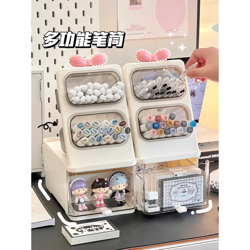 Suporte de caneta de mesa caixa de armazenamento simples ins estilo mesa escritório trabalho posição arranjo caneta titu