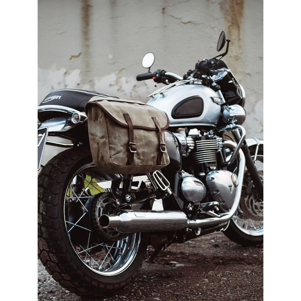Adequado para Triumph Side Bag T100 T120 Retro Motocicleta Side Bag Universal Bag Motocicleta Canvas Rider Saddle Bag