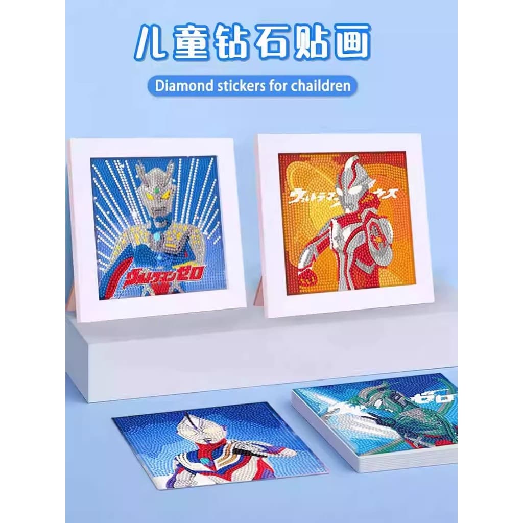 Feito à mão diy pintura diamante crianças menino presente de aniversário Diga Ultraman Dot pasta de diamante Mason pintu