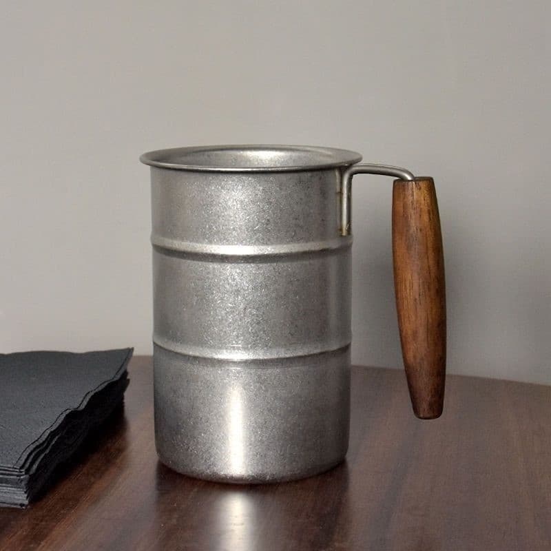 Caneca de café de aço inoxidável 304, copo de acampamento ao ar livre com alça, estilo retrô Industrial, copo de cerveja
