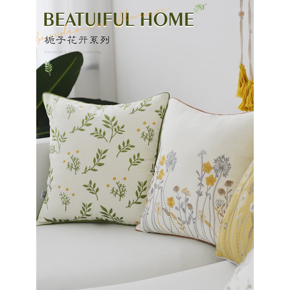 Ins estilo travesseiro doméstico fresco simples Pastoral quarto cabeceira encosto sofá americano almofada lombar fronha