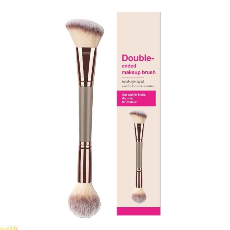 Pincel Maquiagem Profissional Cabeça Dupla, Ergonômico, Pincéis Cosméticos Para Fácil Aplicação