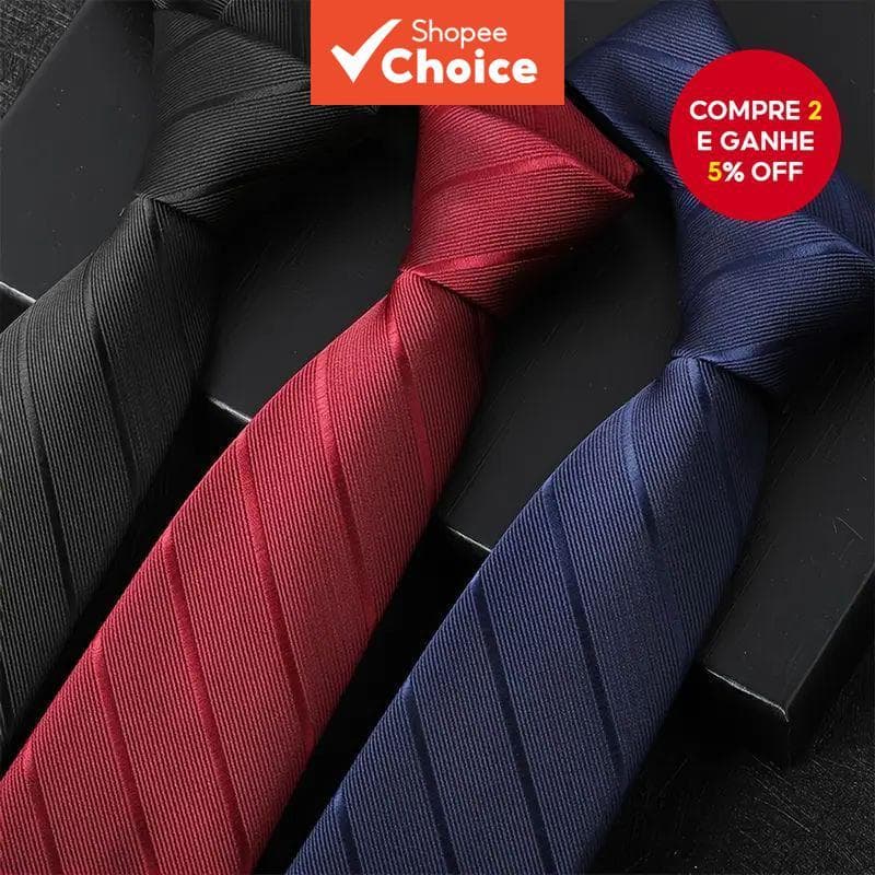Gravata Listrada 3 Peças De Negócios Formal Entrevista De Casamento Vermelho Marinho Preto Conjunto De Masculina