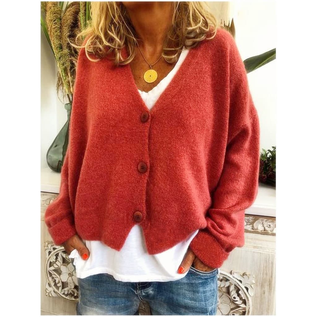 2019 Cross-Border feminino outono inverno torcido Casual solto cor sólida malha Cardigan feminino