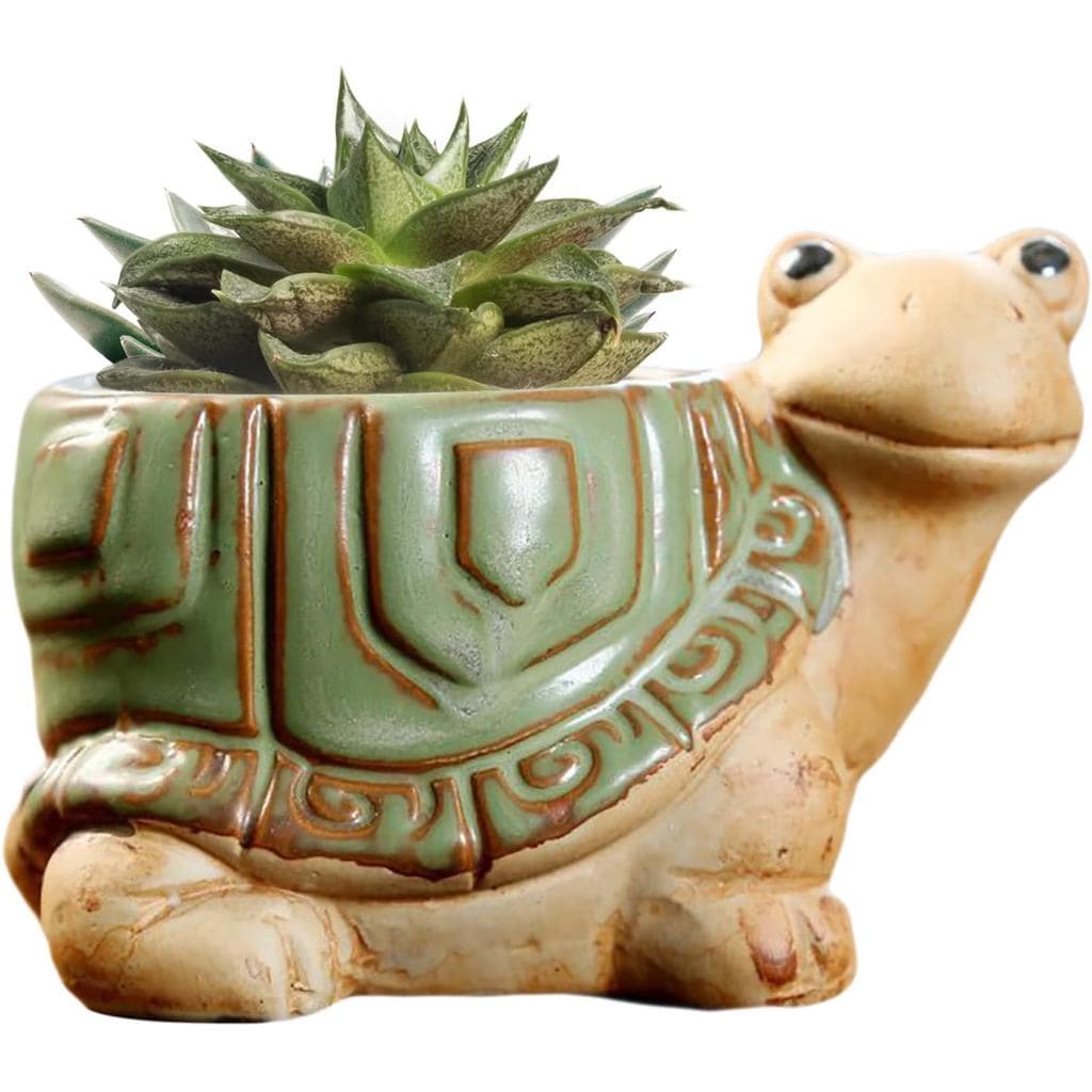 Vaso de Cerâmica Pequeno DIYOMR, 4,3" Vaso de Cerâmica Vintage em Forma de Animal, Vaso para Suculentas e Cactos para De