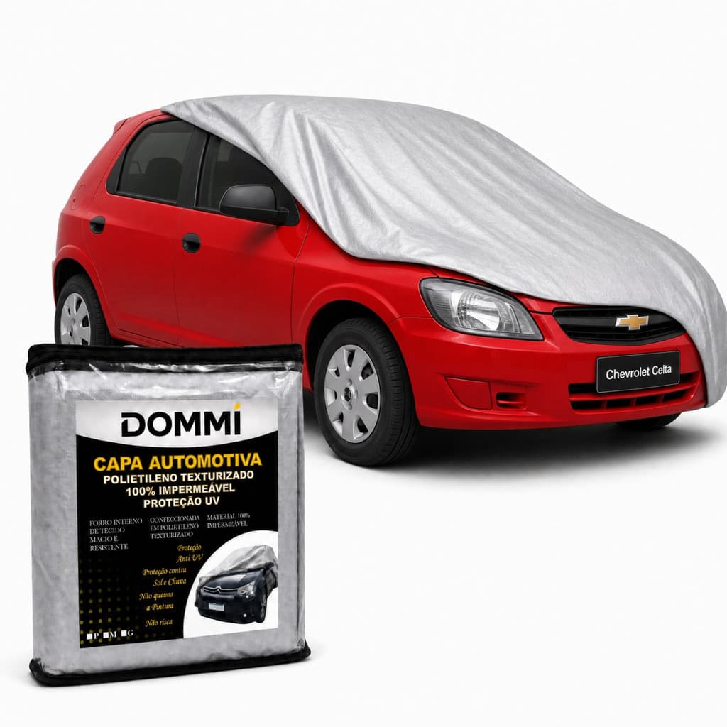 Capa Cobrir Carro Chevrolet Celta 2 ou 4 Portas Impermeável Forro Proteção Sol Chuva Poeira