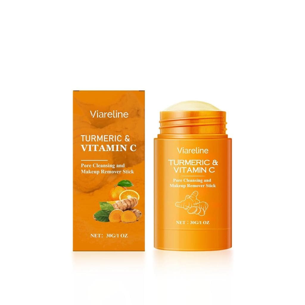 Bastão de Limpeza de Poros e Remoção de Maquiagem com Cúrcuma e Vitamina C, com Argila Caulim, Glicerina e Óleo de Raiz