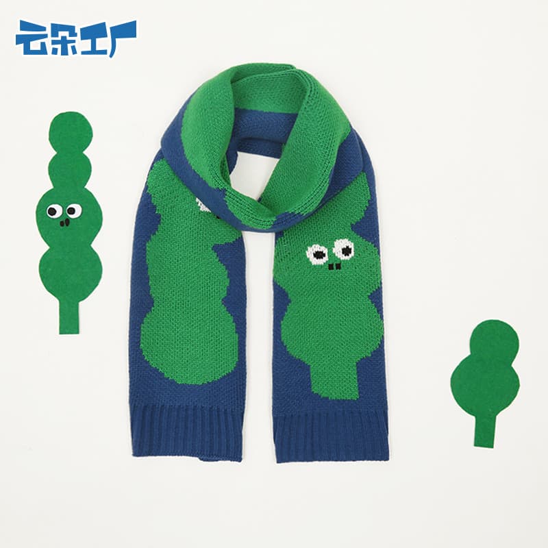 Nuvem fábrica piloto pequenas madeiras cachecol outono novo estilo feminino japonês dos desenhos animados cachecol de ma
