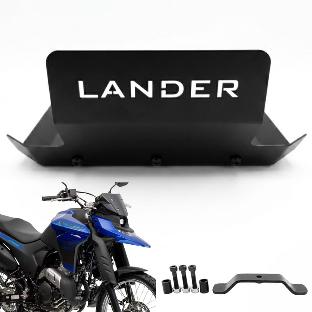 Proteção Inferior Do Motor Yamaha Lander 250 Preto Protetor Carter Em Aço Carbono Para Trilha E Viagens