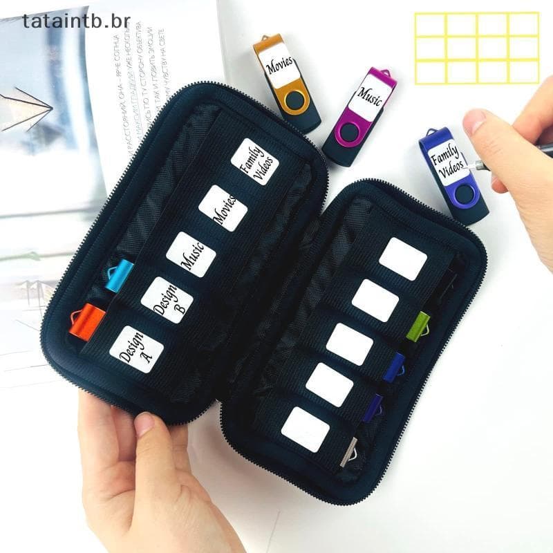 [Tatata] USB Flash Drive Caso Armazenamento Titular Bolsa Acessórios Eletrônicos Organizador Para Pen BR