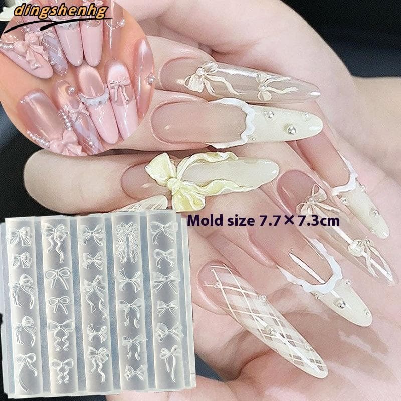 Novo Molde De Silicone Com Laço Para Arte Em Unhas , Faça Você Mesmo , Ferramenta Artesanal , Estereoscópico , Ferrament