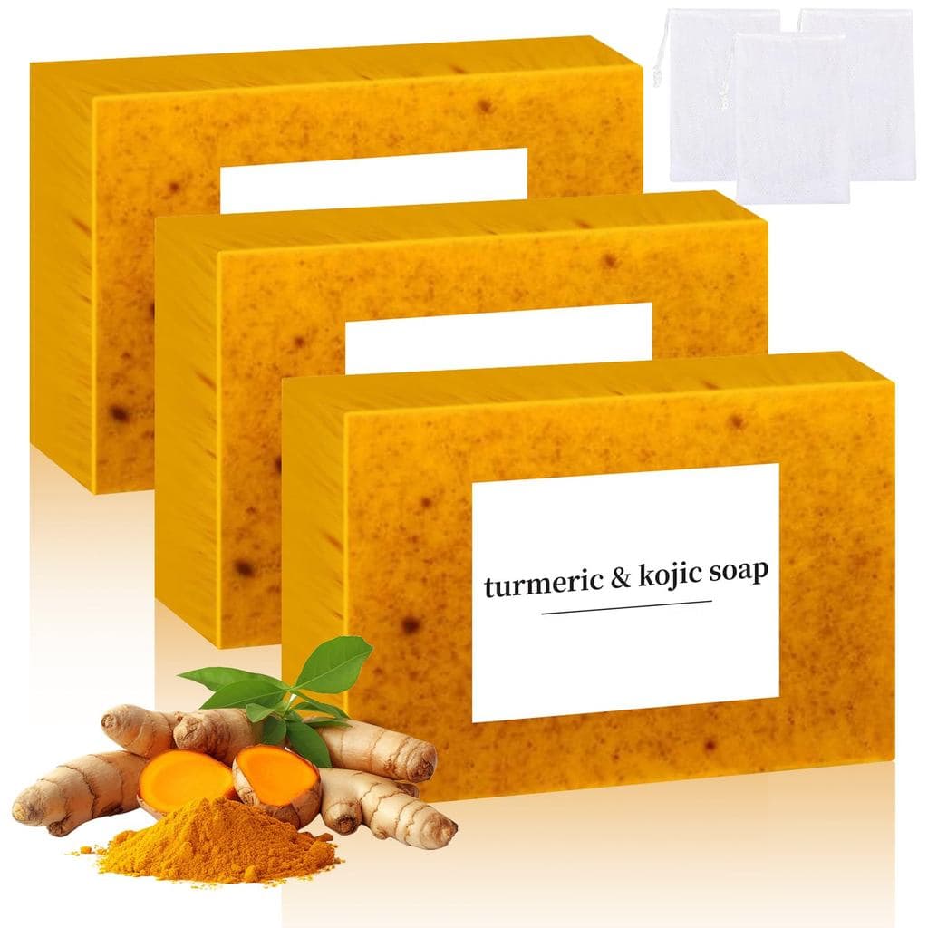 Sabonete de Cúrcuma e Limão Nicgou, adequado para rosto e corpo, sabonete artesanal natural de cúrcuma, adequado para to