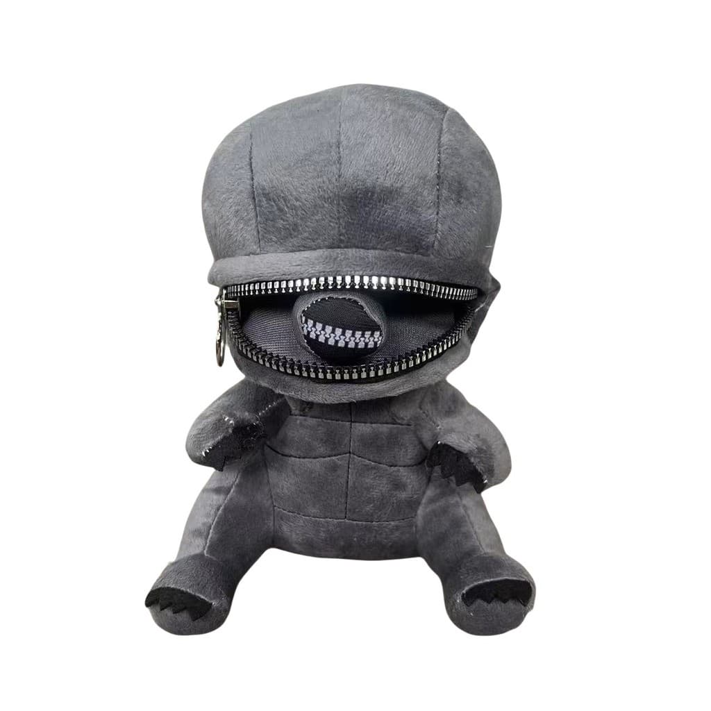 Pelúcia Xenomorfo com Zíper na Boca Chaveiro e Adorno de Mesa