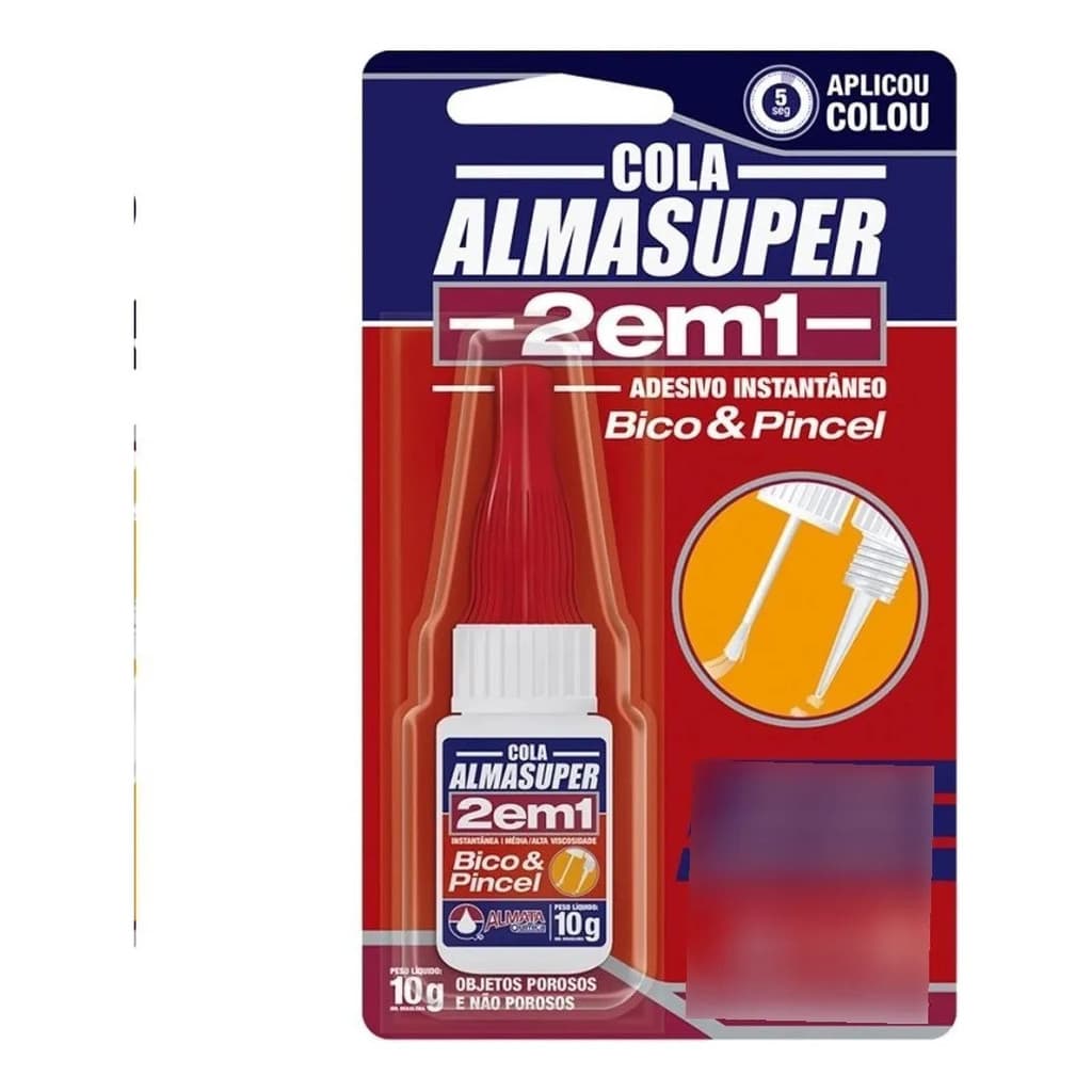 Cola Líquida Almaflex Instantâneo Bico Pincel Para Madeira e Metal