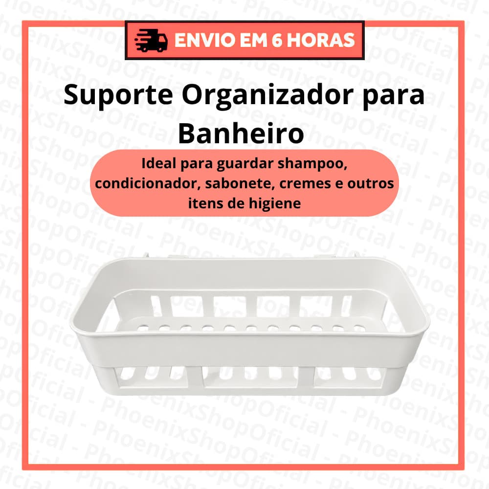 Suporte Organizador para Banheiro Porta Shampoo Condicionador Sabonete Prateleira Adesiva sem Furo