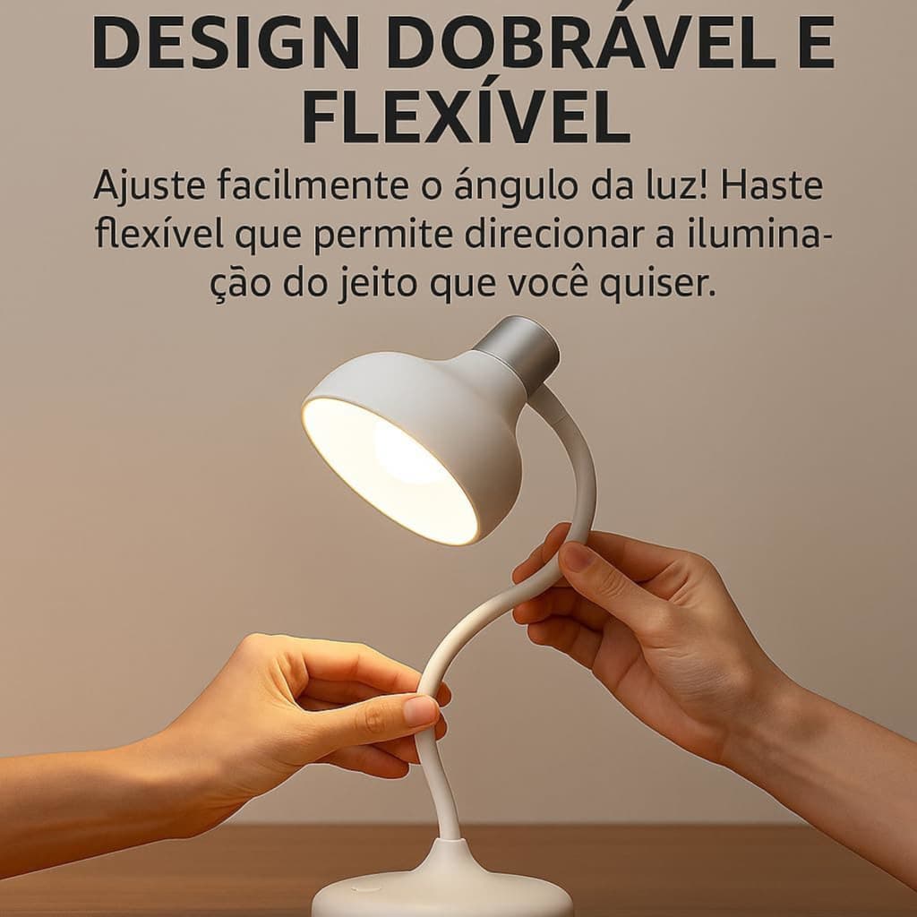Luminária De Mesa Abajur Quarto Articulável Led Touch