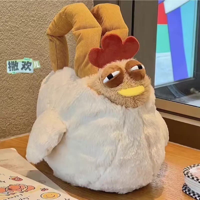Novo Criativo Frango Saco De Pelúcia Boneca Macio Recheado Algodão Tote Para Presente Aniversário Amigo
