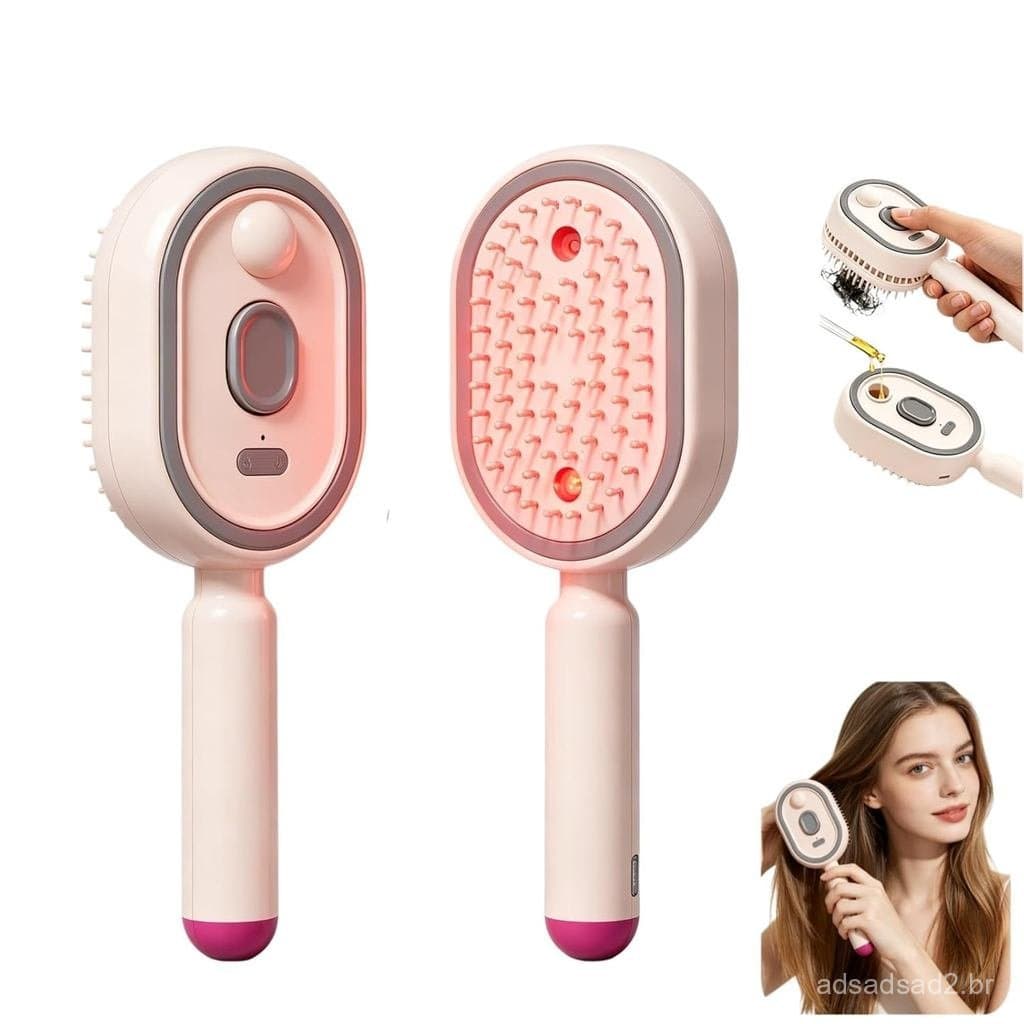 Escova de Cabelo Elétrica com Spray de Ar, Almofada de Ar, Massagem e Vaporização para Limpeza de Cabelos com Nós, Atomi