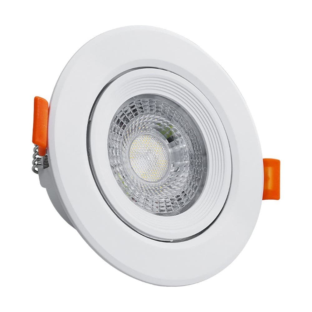 Spot LED de Embutir Redondo 7W Branco Frio 6500K 560 Lumens Bivolt Econômico para Gesso e Forro