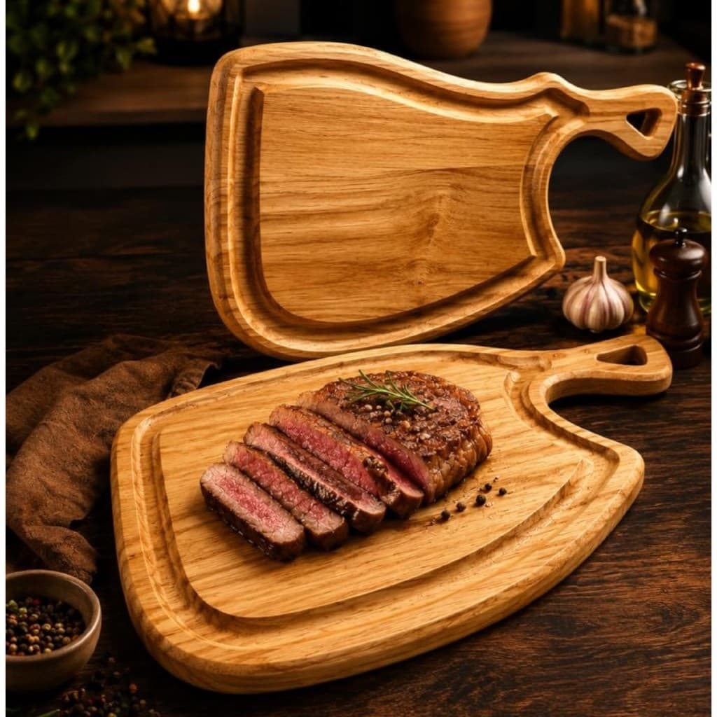 Tábua de Carne Madeira com Canaleta Tábua de Churrasco para Cortar e Servir