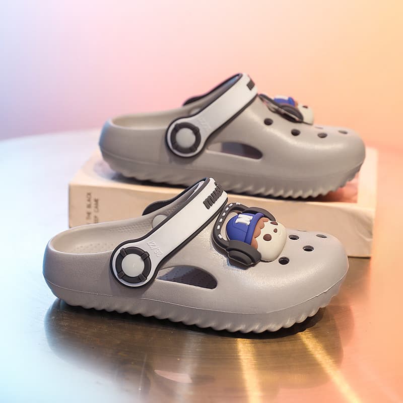 Crianças buraco sapatos meninos dos desenhos animados interior de duas peças bebê menina cabeça capa EVA bonito cabeça c