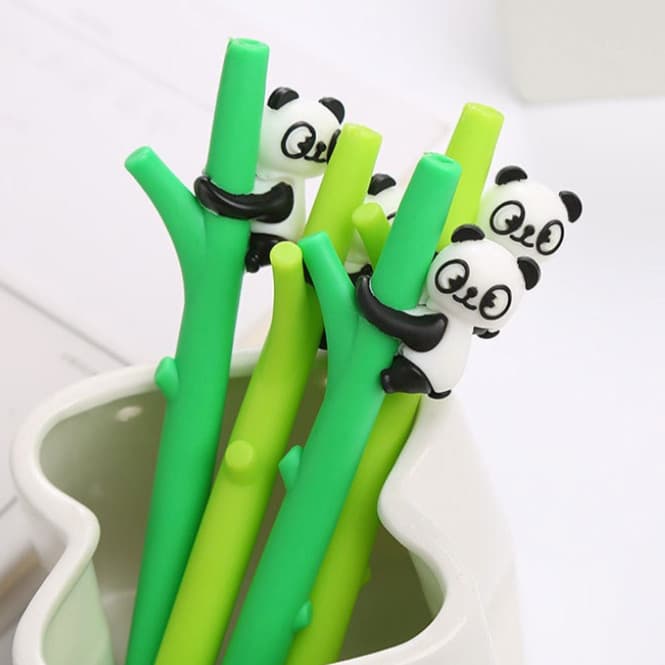12 Pcs Novidade Cartoon Panda Up Tree Caneta Neutra Estudante Criativo Bonito Aprendizagem Papelaria Escritório