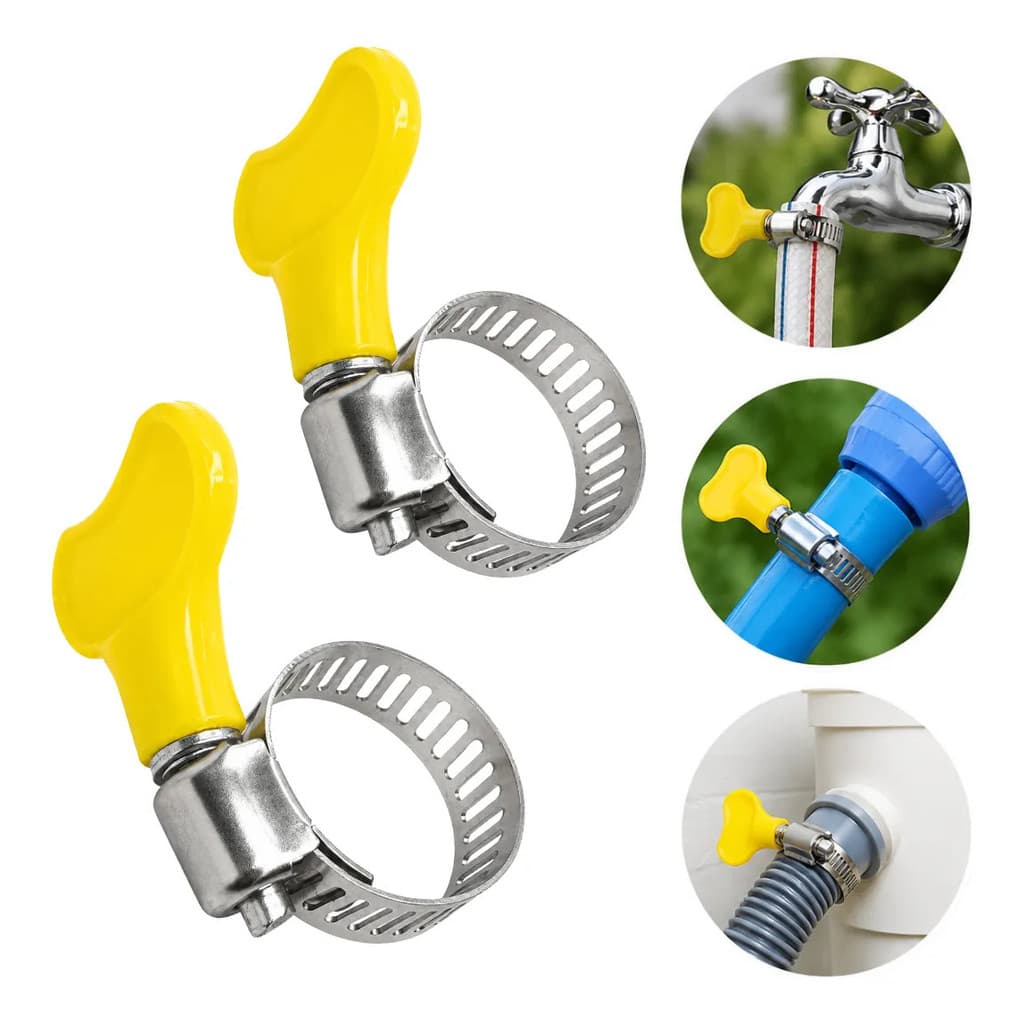 Abraçadeira Americana 3/4 com Borboleta para Mangueira em Aço Ajustável Reforçada Resistente