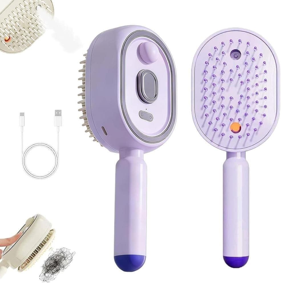 Escova Elétrica com Almofada de Ar e Pulverizador para Mulheres, Escova a Vapor Elétrica para Cabelo, Escova de Cabelo R