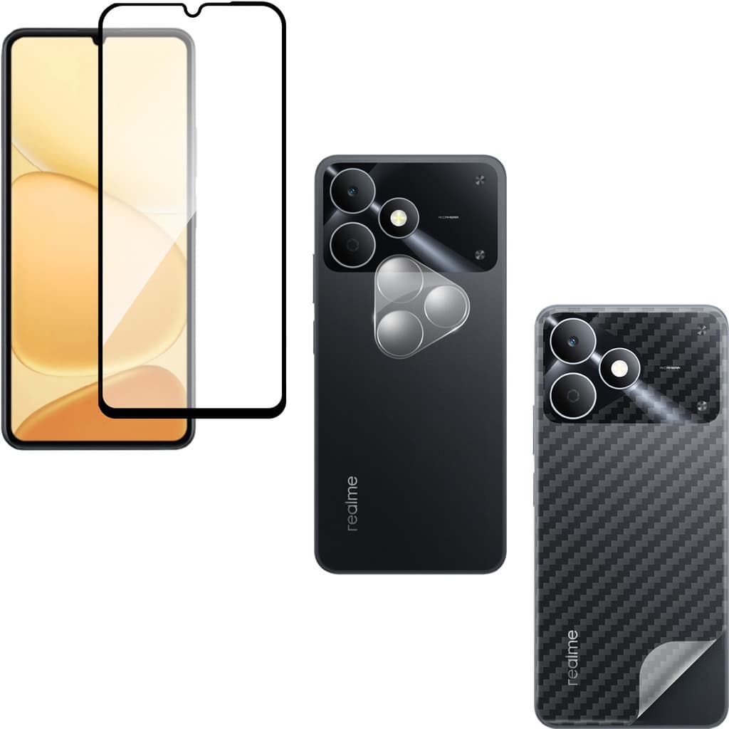 Película Vidro + Película Câmera + Película Traseira P/ Realme Note 80s